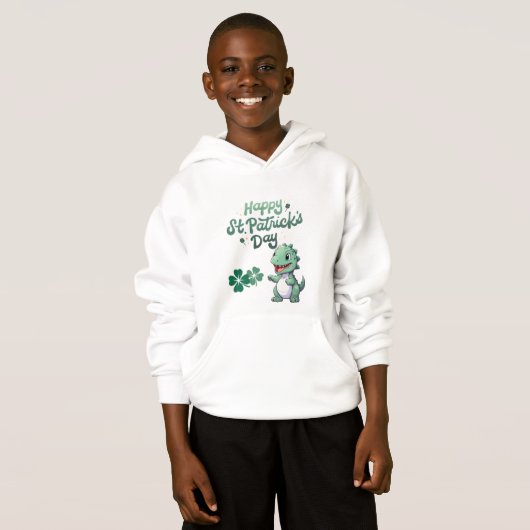 Happy St. Patrick's Day Dinosaur voor kinderen (Voorkant volledig)