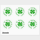 Happy St Patrick's Day Distress shamrock clover Ronde Sticker (Vel)
