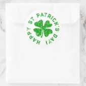 Happy St Patrick's Day Distress shamrock clover Ronde Sticker (Tas)