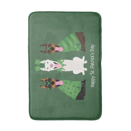 Happy St Patricks Day Dobermann Honden Badmat (Voorkant Verticaal)
