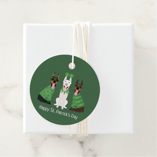 Happy St Patricks Day Dobermann Honden Bedankjes Labels (In situ)