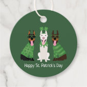 Happy St Patricks Day Dobermann Honden Bedankjes Labels (Voorkant)