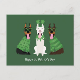 Happy St Patricks Day Dobermann Honden Briefkaart
