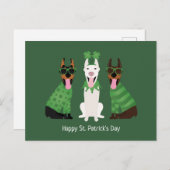 Happy St Patricks Day Dobermann Honden Briefkaart (Voorkant / Achterkant)