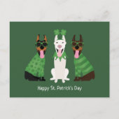 Happy St Patricks Day Dobermann Honden Briefkaart (Voorkant)