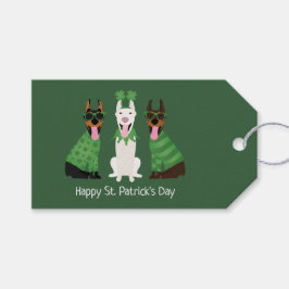 Happy St Patricks Day Dobermann Honden Cadeaulabel