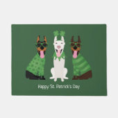 Happy St Patricks Day Dobermann Honden Deurmat (Voorkant)