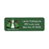 Happy St Patricks Day Dobermann Honden Etiket (Voorkant)