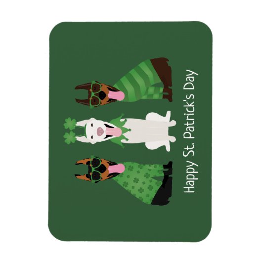 Happy St Patricks Day Dobermann Honden Magneet (Verticaal)