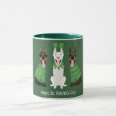 Happy St Patricks Day Dobermann Honden Mok (Midden)