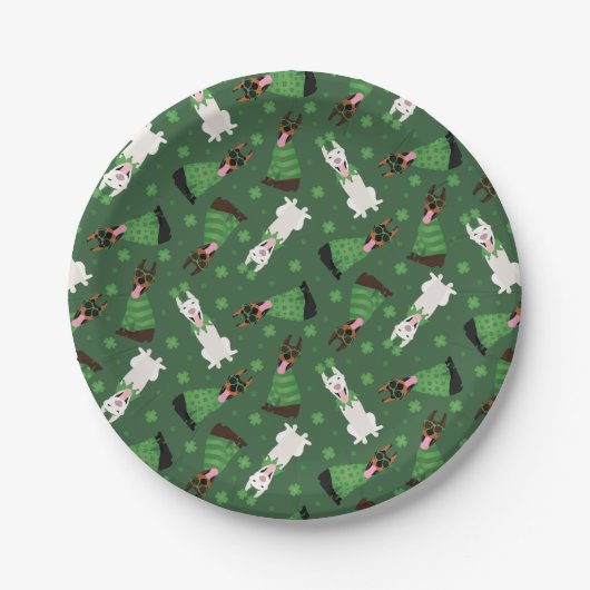 Happy St Patricks Day Dobermann Honden Papieren Bordje (Voorkant)