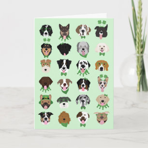 Happy St Patricks Day Dog Face Pattern Kaart