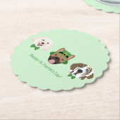 Happy St Patricks Day Dog Factors Kartonnen Onderzetters (Gekanteld)