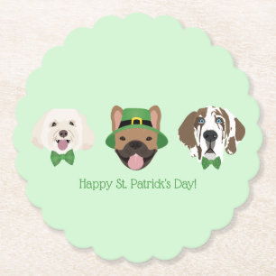 Happy St Patricks Day Dog Factors Kartonnen Onderzetters