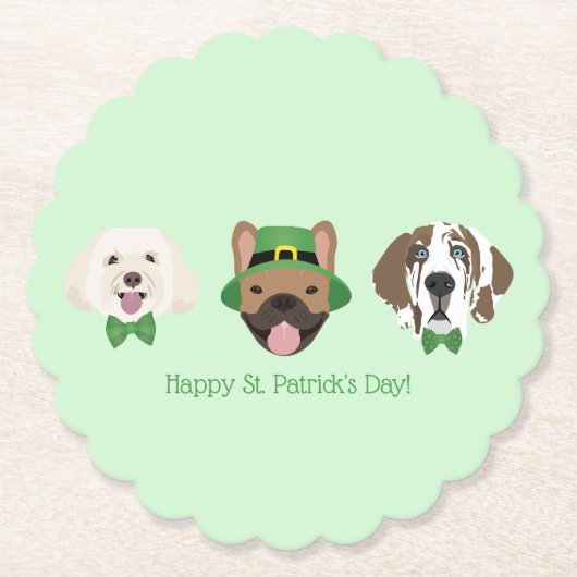 Happy St Patricks Day Dog Factors Kartonnen Onderzetters (Voorkant)