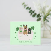 Happy St Patricks Day Dog Mail Briefkaart (Staand voorkant)