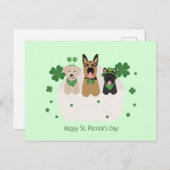 Happy St Patricks Day Dog Mail Briefkaart (Voorkant / Achterkant)