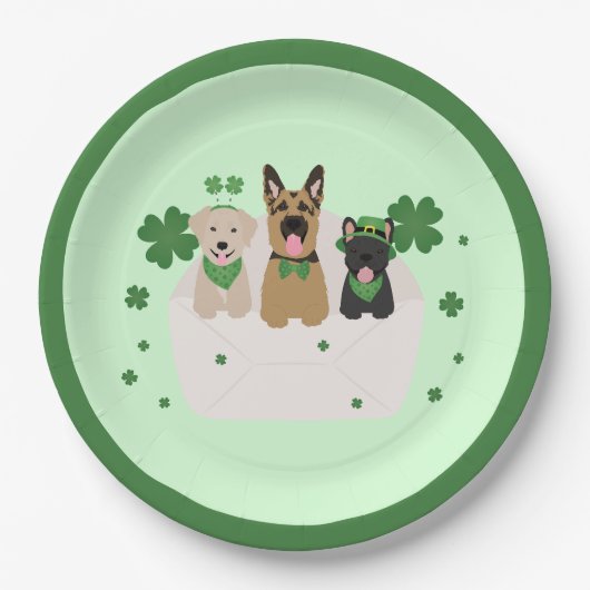 Happy St Patricks Day Dog Mail Papieren Bordje (Voorkant)