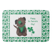 Happy St Patricks Day Dog Vier Leaf Clover Green Badmat (Voorkant)