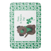Happy St Patricks Day Dog Vier Leaf Clover Green Badmat (Voorkant Verticaal)
