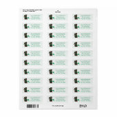 Happy St Patricks Day Dog Vier Leaf Clover Green Etiket (Full Sheet)