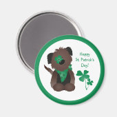Happy St Patricks Day Dog Vier Leaf Clover Green Magneet (Voorkant / Achterkant)