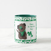Happy St Patricks Day Dog Vier Leaf Clover Green Mok (Midden)
