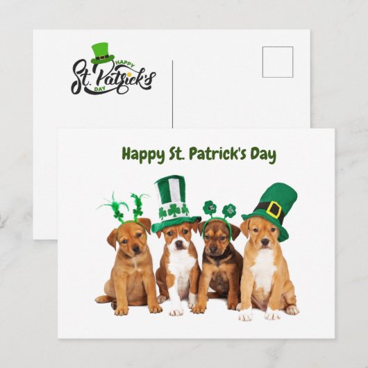 Happy St. Patrick's Day dogs Feestdagenkaart (Voorkant / Achterkant)
