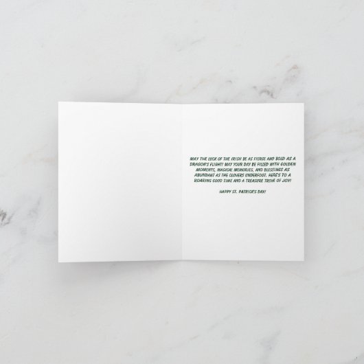 Happy St. Patrick's Day Dragon Feestdagen Kaart (Binnen)