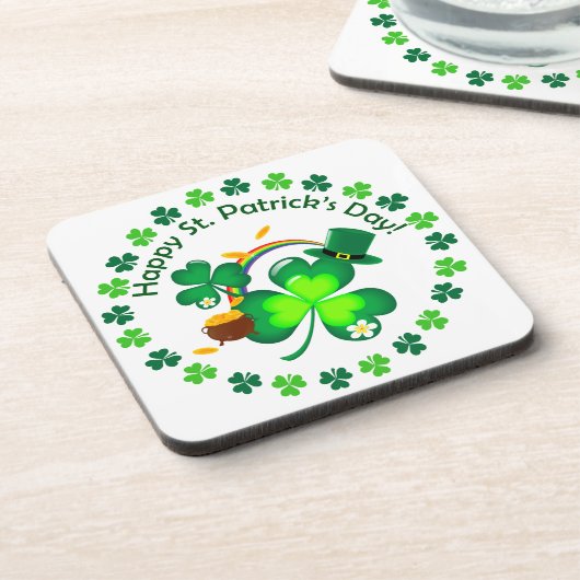 Happy St. Patrick's Day Drankjes Onderzetter (Linkerzijde)