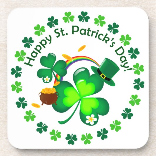 Happy St. Patrick's Day Drankjes Onderzetter (Voorkant)