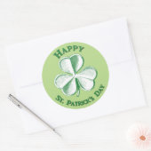 Happy St. Patrick's Day Drawn Shamrock Ronde Sticker (Envelop)