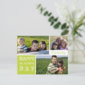 Happy St Patrick's Day Drie foto's Groen Wit Briefkaart (Staand voorkant)
