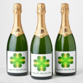 Happy St Patrick's Day en Good Luck Personalized Sparkling Wijnetiket (Flessen)