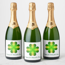 Happy St Patrick's Day en Good Luck Personalized Sparkling Wijnetiket
