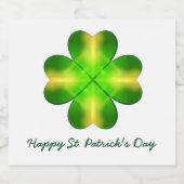 Happy St Patrick's Day en Good Luck Personalized Sparkling Wijnetiket (Enkel label)