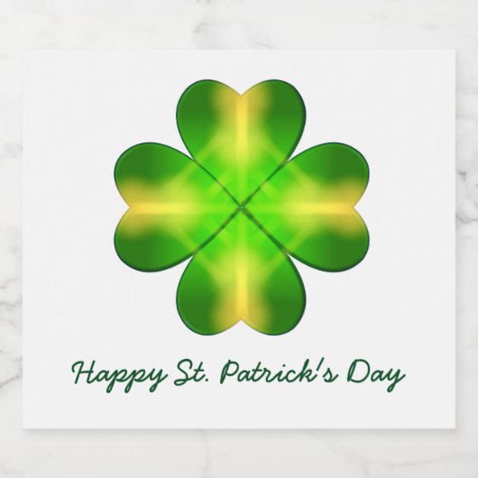 Happy St Patrick's Day en Good Luck Personalized Sparkling Wijnetiket (Enkel label)