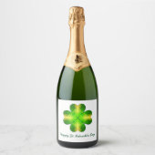 Happy St Patrick's Day en Good Luck Personalized Sparkling Wijnetiket (Voorkant)