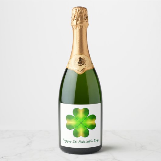 Happy St Patrick's Day en Good Luck Personalized Sparkling Wijnetiket (Voorkant)