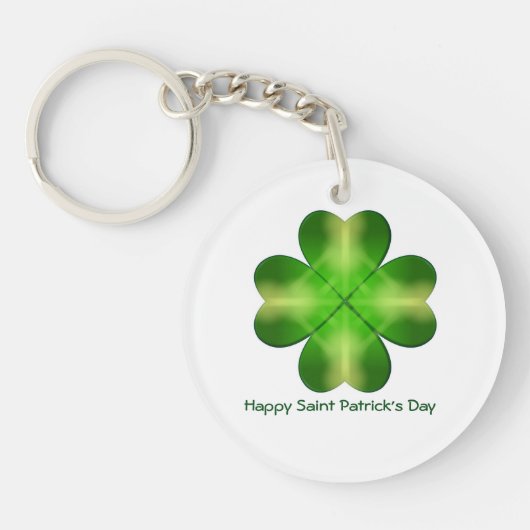 Happy St Patrick's Day en Good Luck Sleutelhanger (Voorkant)