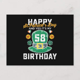 Happy St Patricks Day en ja, mijn 58ste verjaardag Briefkaart