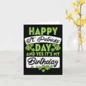 Happy St Patricks Day en ja, mijn verjaardag Kaart (Gele Bloem)