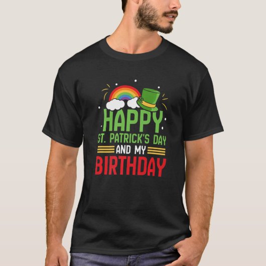 Happy St Patrick's Day en mijn Birthday team St. P T-shirt (Voorkant)