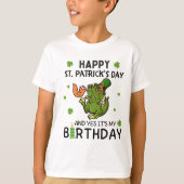 Happy St Patricks Day en mijn geboorte T-Rex T-shirt (Voorkant)