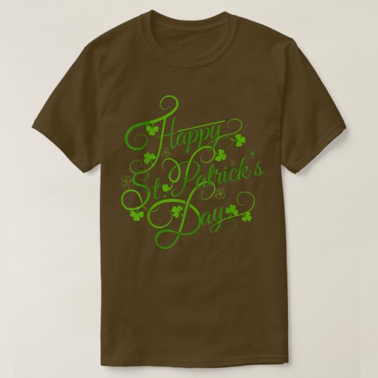 Happy ST Patricks day en shamrock T-shirt (Design voorkant)