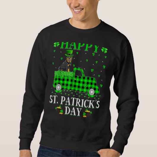 Happy St Patrick's Day en Shamrock Trui (Voorkant)