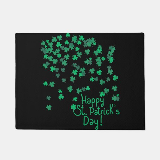 Happy St Patricks Day en Shamrock Womens Mannen Deurmat (Voorkant)