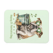 Happy St. Patrick's Day Engelse Bulldog Magneet (Horizontaal)