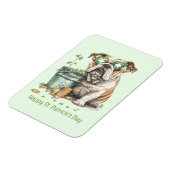 Happy St. Patrick's Day Engelse Bulldog Magneet (Linkerzijde)