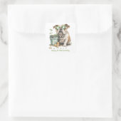 Happy St. Patrick's Day Engelse Bulldog Vierkante Sticker (Tas)